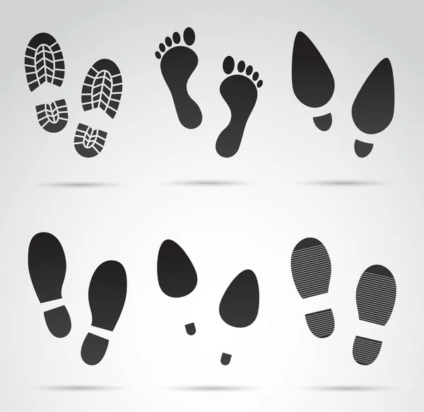 Human Footprints Icon White Background Vector Art — Stock Vector