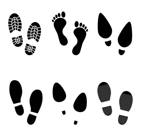Human Footprints Icon White Background Vector Art — Stock Vector