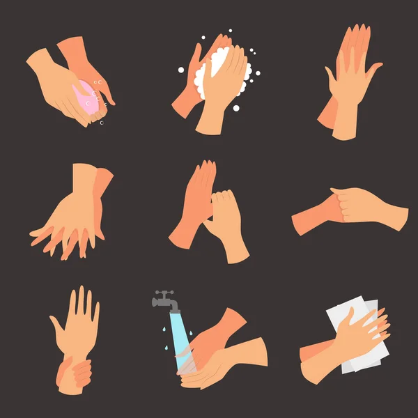 El yıkamayı öğret. Vektör sanatı.