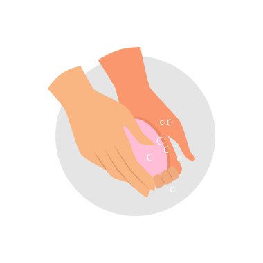 Beyaz arkaplanda eller vektör simgesini yıka.