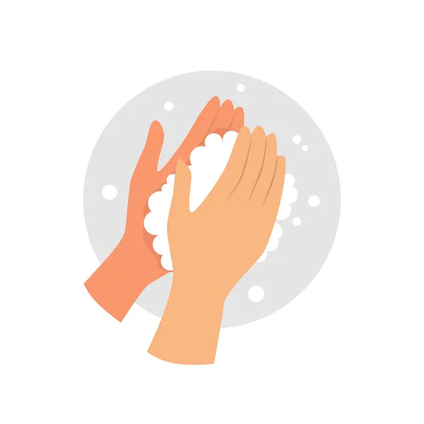 Beyaz Arkaplanda Eller Vektör Simgesini Yıka — Stok Vektör