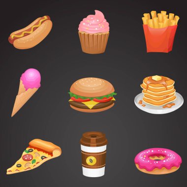 Fast food, vektör çizimi