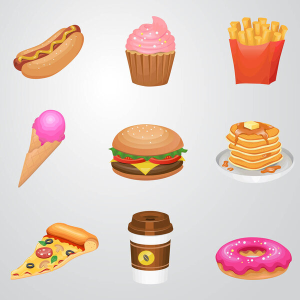 fast food, vector illustration