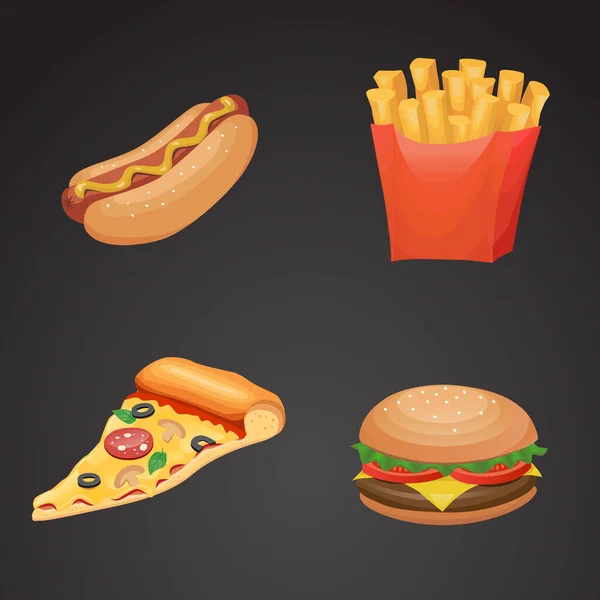 Fast Food Ilustracja Wektora — Wektor stockowy