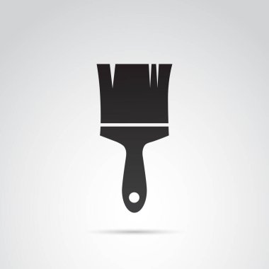 fırça simgesi, basit vektör illüstrasyonu 