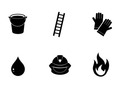 İtfaiyeci seti, basitçe vektör çizimi 