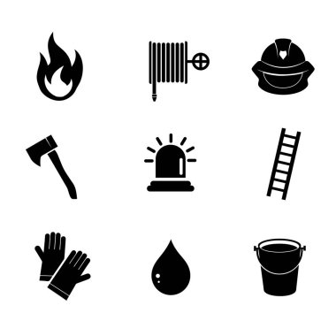 İtfaiyeci seti, basitçe vektör çizimi 