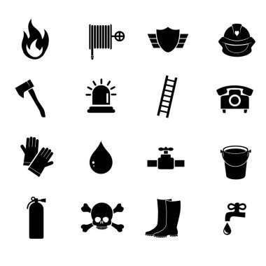İtfaiyeci seti, basitçe vektör çizimi 