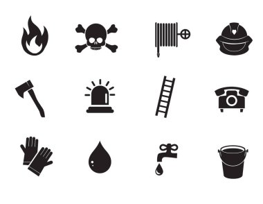 İtfaiyeci seti, basitçe vektör çizimi 