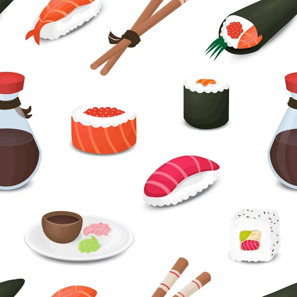 Sushi Készlet Egyszerűen Vektor Illusztráció — Stock Vector