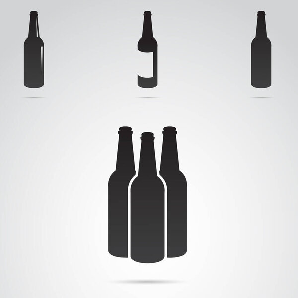 bottles of beer icon, simply vector illustration 