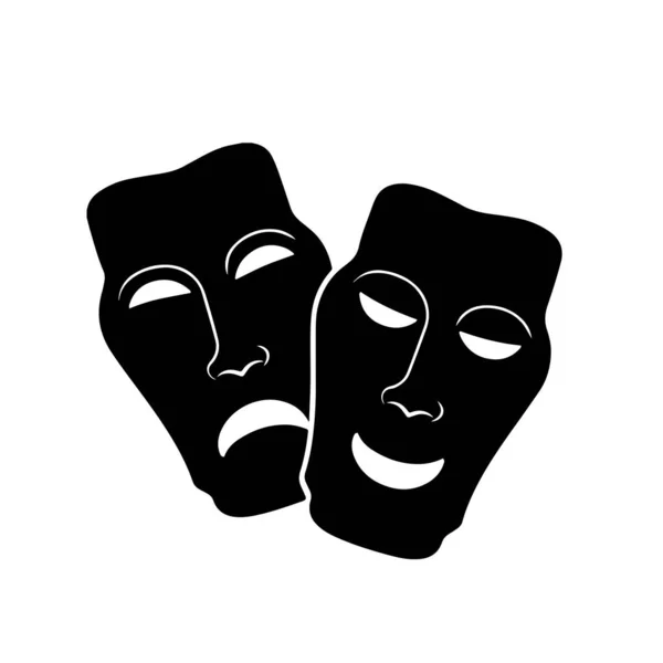 Theater Maskers Gewoon Vector Illustratie — Stockvector