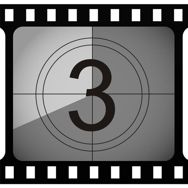 три числа при обратном отсчёте, просто векторная иллюстрация
   