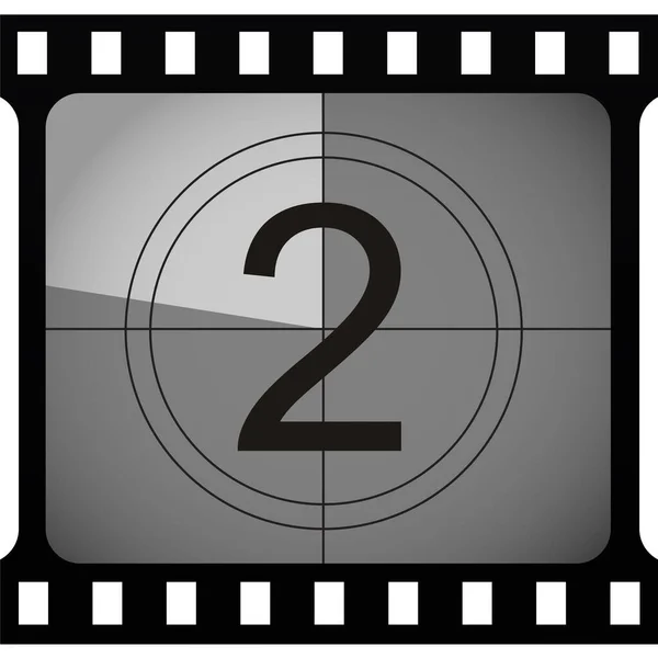 Film şeridi gerisayımında iki numara, basitçe vektör illüstrasyonu   
