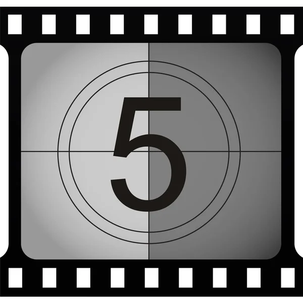 Film şeridi gerisayımında beş numara, basitçe vektör illüstrasyonu   