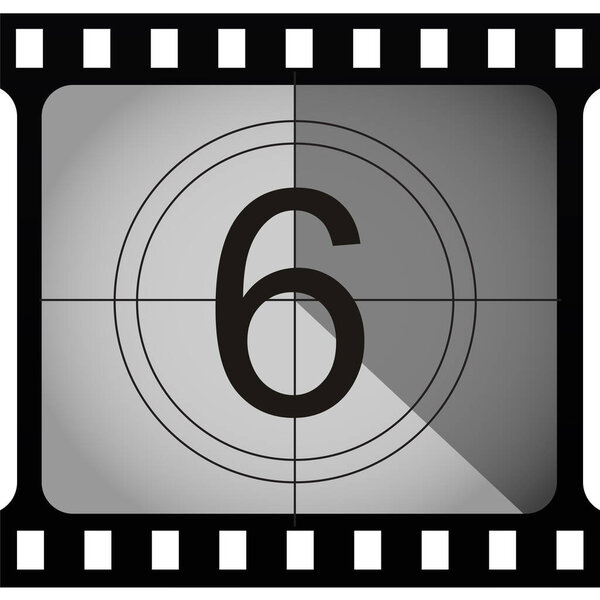 шесть цифр на обратном отсчете, просто векторная иллюстрация
   