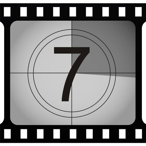 Семь цифр при обратном отсчете, просто векторная иллюстрация
   