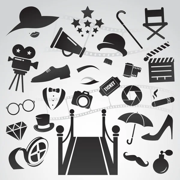 Set Hollywood Semplicemente Illustrazione Vettoriale — Vettoriale Stock