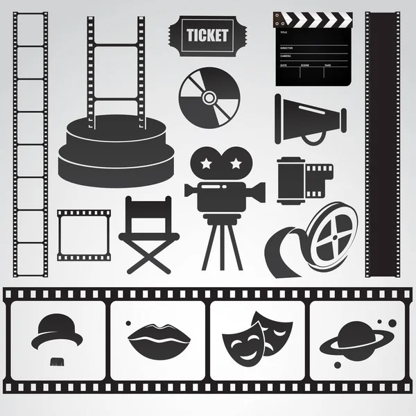 Film Készlet Egyszerűen Vektor Illusztráció — Stock Vector