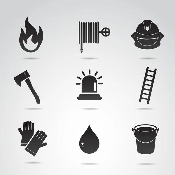 İtfaiyeci seti, basitçe vektör çizimi 