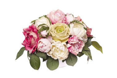 Gül vazo izole bir arka plan üzerinde iç için