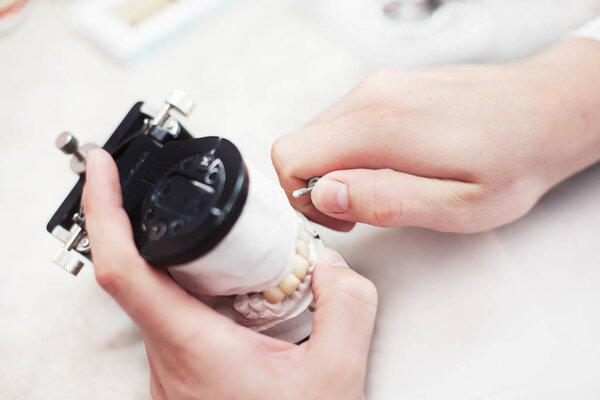 Dental technician at work