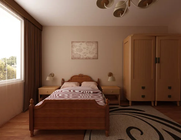 居心地の良いベッドルームインテリア — ストック写真