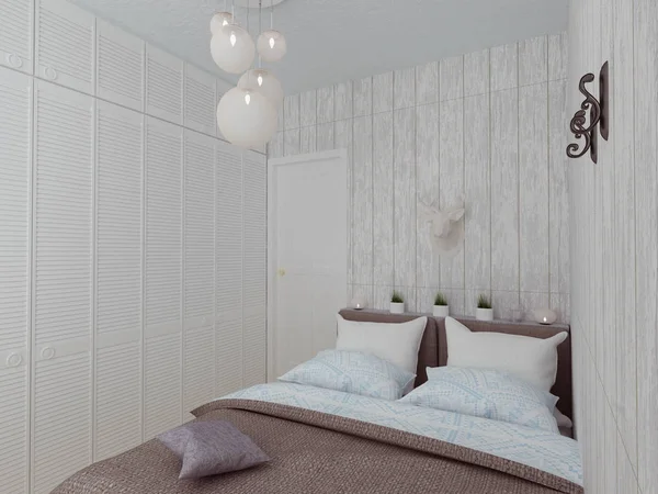 Interior minimalista dormitorio Fotos de stock