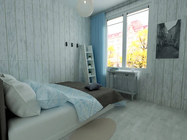 Interior minimalista dormitorio Imagen de archivo