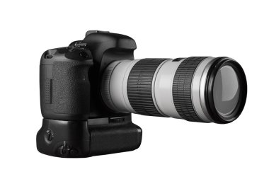 Manzaralı izole profesyonel lens DSLR photocamera