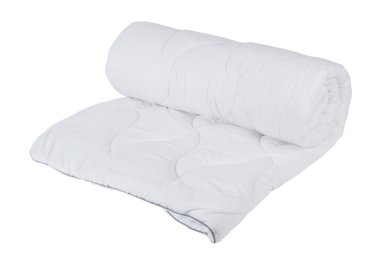 Rolled white blanket isolated clipart