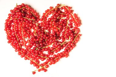 Beyaz arka planda kırmızı frenk üzümü. Boşluğu kopyala