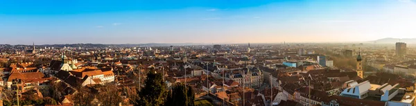 Graz Styria Austria 2019 Wide Panorama Graz City City Rooftops — Stok fotoğraf