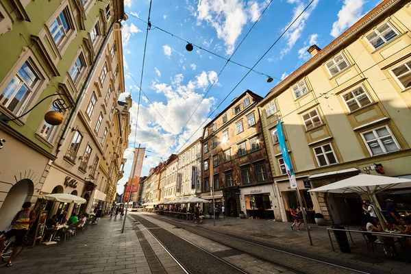 Street City Graz Steiermark Turista Úti Cél Stájerországban — Stock Fotó