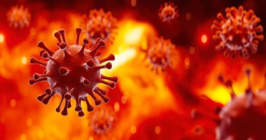 Coronavirus 2019-nCov romanı Coronavirus konsepti Asya gribi salgını ve koronavirüs gribi salgını için sorumludur. Mikroskop virüsü yaklaşıyor. 3d oluşturma.