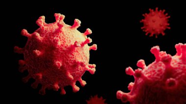 Coronavirus 2019-nCov romanı Coronavirus konsepti Asya gribi salgını ve koronavirüs gribi salgını için sorumludur. Mikroskop virüsü yaklaşıyor. 3d oluşturma.