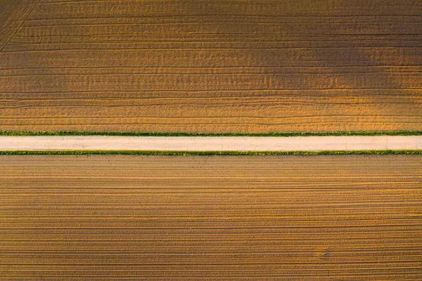 Gepflügtes Feld Ländlichen Raum Landschaft Der Landwirtschaftlichen Felder Luftaufnahme — Stockfoto