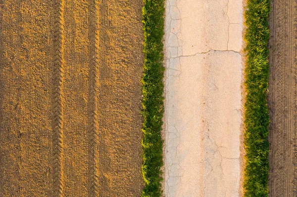 Campo Fluido Área Rural Paisaje Campos Agrícolas Vista Aérea —  Fotos de Stock