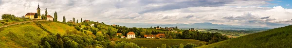 Österreichs Weinbaulandschaft Blick Auf Das Kleine Dorf Kitzeck Leibnitzgebiet Der — Stockfoto