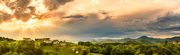 Panorama Colinas Vinhedos Sul Estíria Áustria Toscana Como Lugar Para — Fotografia de Stock