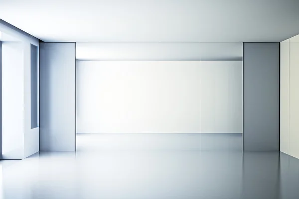 ガラスの壁と空の白い部屋. — ストック写真