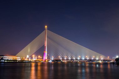 Rama VIII Bridge at night  clipart