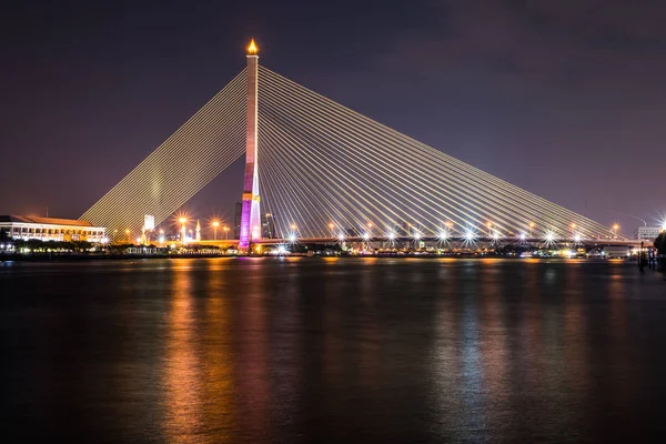 Ponte Rama VIII di notte Immagini Stock Royalty Free