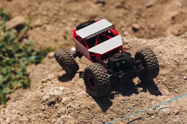 Buggy car riding in desert, free space — Stock Photo, Image