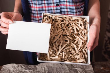 Boş kartı boş alan ile yazı paketi