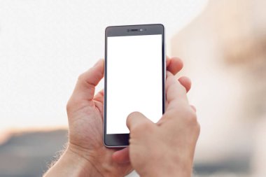 Açık havada fotoğraf yapma boş ekran smartphone