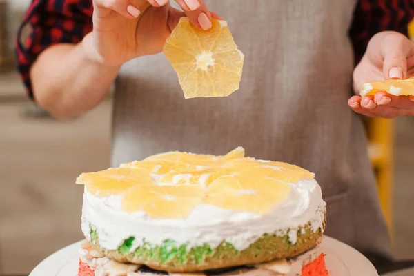 Oranje decoratie voor snoep, desserten en gebak — Stockfoto