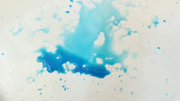 Creative video with a bright turquoise watercolor art project — Stock Video