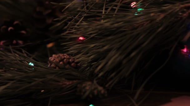 Feestelijke kerst houten achtergrond — Stockvideo