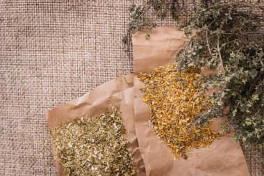 Tıbbi bitki infüzyon Tekstil üstte görüntülemek